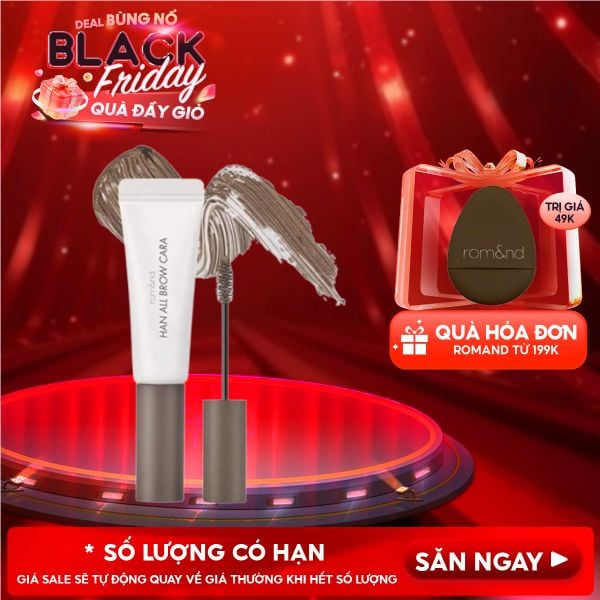  Mascara Chân Mày Romand Siêu Tự Nhiên, Bền Màu, Lâu Trôi Han All Brow Cara 9g 