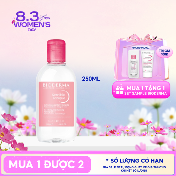  Nước Hoa Hồng Bioderma Cho Da Nhạy Cảm Sensibio Tonique 250ml 