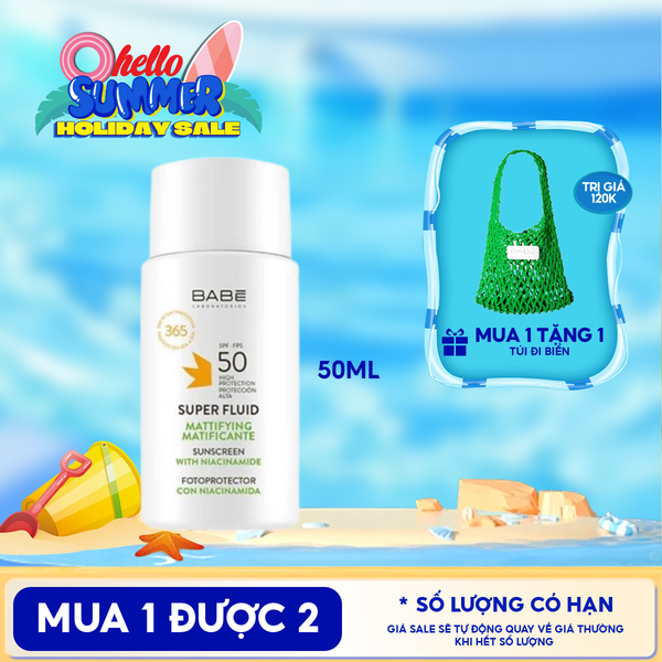  Kem Chống Nắng LABORATORIOS BABÉ Kiểm Soát Dầu Super Fluid Mattifying Sunscreen SPF50 50ml 