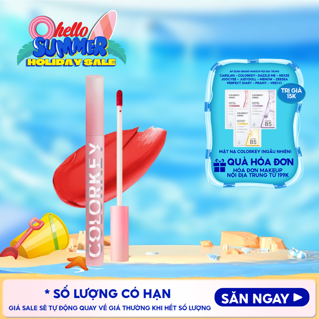 Son Kem Lì Colorkey Mịn Mượt Lâu Trôi Airy Velvet Lip Lacquer