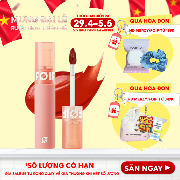  Son Kem Lì Hàn Quốc FOIF Thuần Chay, Mịn Mượt Lâu Trôi Daily Velvet Tint 