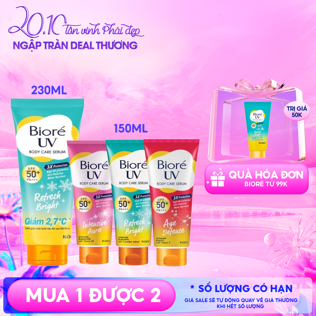 Serum Dưỡng Thể Chống Nắng Bioré Kháng Bụi UV Anti-Pollution Body Care SPF50+/PA+++