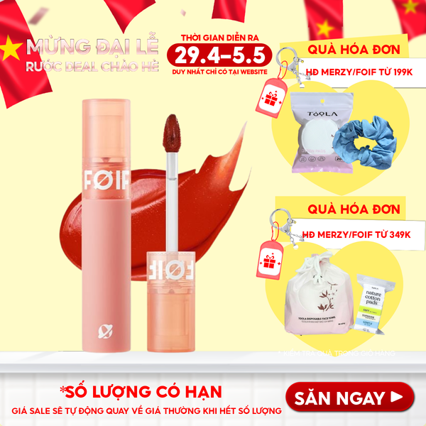  Son Kem Lì Hàn Quốc FOIF Thuần Chay, Mịn Mượt Lâu Trôi Daily Velvet Tint 