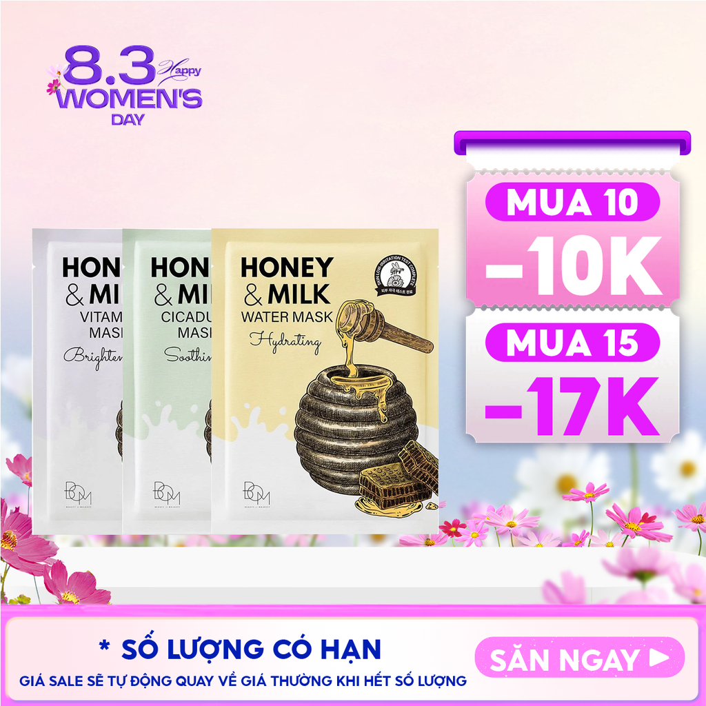 Mặt Nạ B.O.M Dưỡng Ẩm, Hỗ Trợ Làm Sáng, Làm Dịu Da Honey And Milk Mask 25g