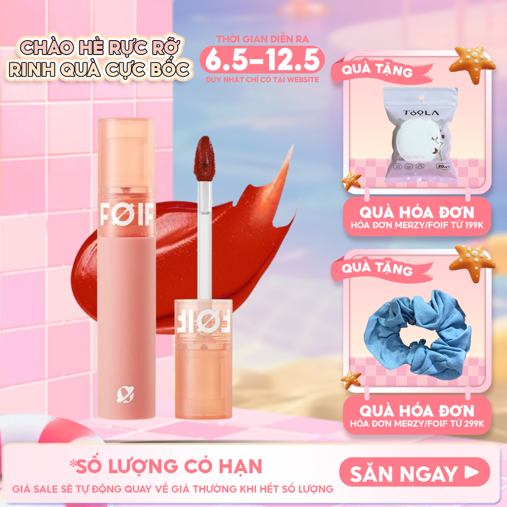 Son Kem Lì Hàn Quốc FOIF Thuần Chay, Mịn Mượt Lâu Trôi Daily Velvet Tint