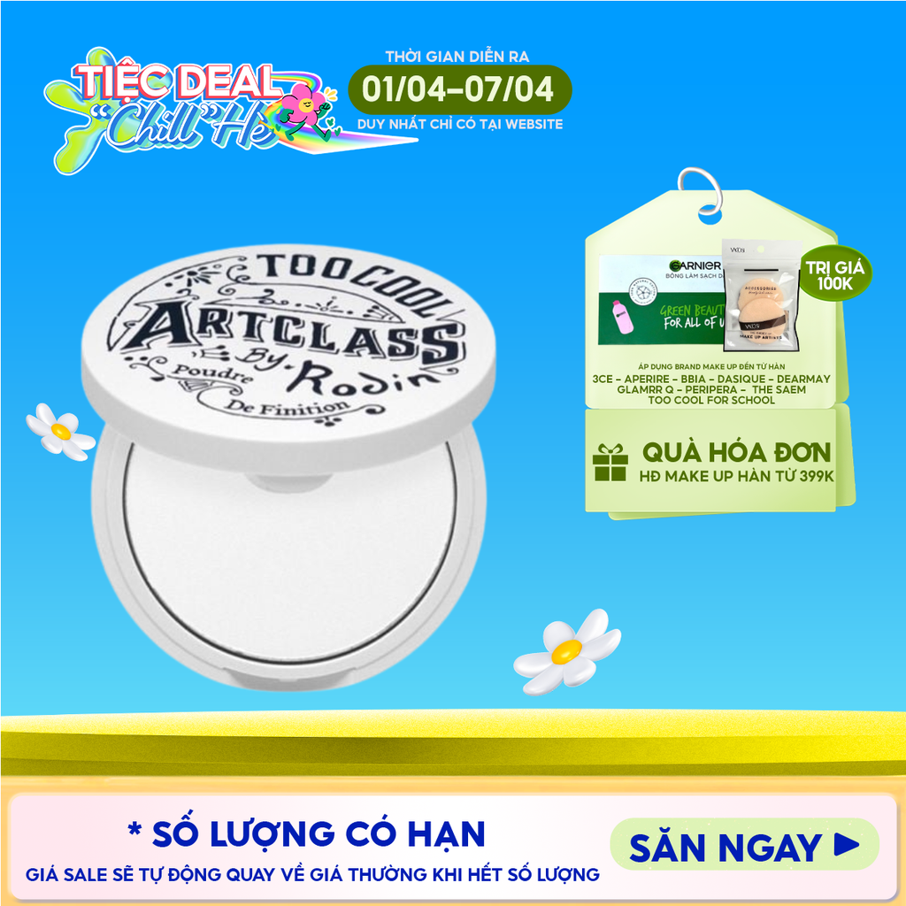 Phấn Phủ Too Cool For School Dạng Nén Kiềm Dầu Artclass By Rodin Finish Setting Pact 4g