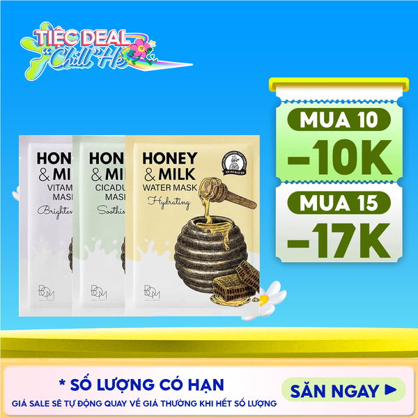  Mặt Nạ B.O.M Dưỡng Ẩm, Hỗ Trợ Làm Sáng, Làm Dịu Da Honey And Milk Mask 25g 