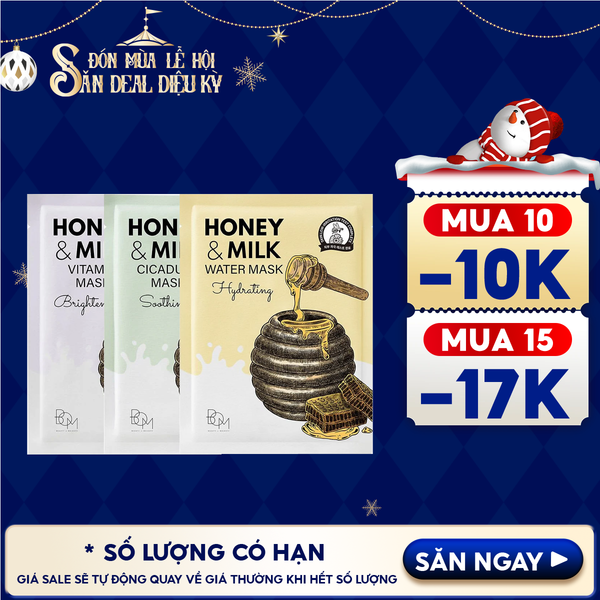  Mặt Nạ B.O.M Dưỡng Ẩm, Hỗ Trợ Làm Sáng, Làm Dịu Da Honey And Milk Mask 25g 