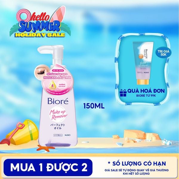  Dầu Tẩy Trang Bioré Giúp Làm Sạch Sâu Make Up Remover Perfect Oil 150ml 