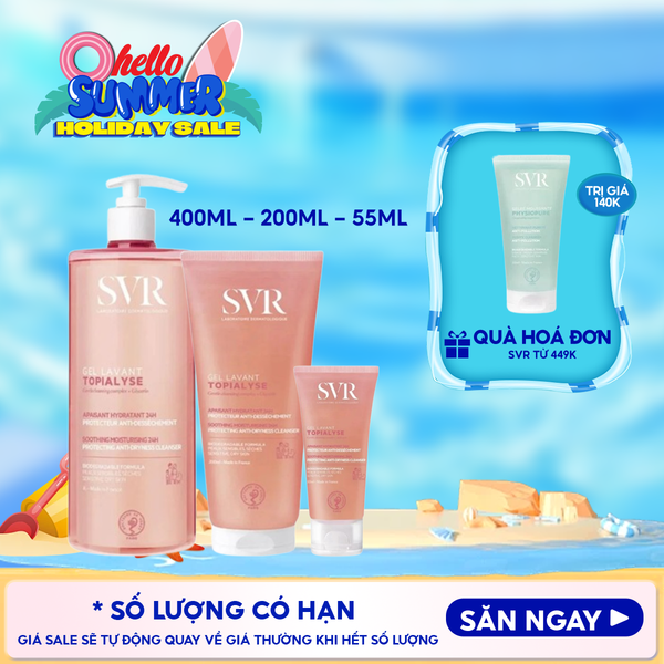  Sữa Rửa Mặt SVR Dạng Gel Không Chứa Xà Phòng Dành Cho Da Khô Topialyse Gel Lavant 