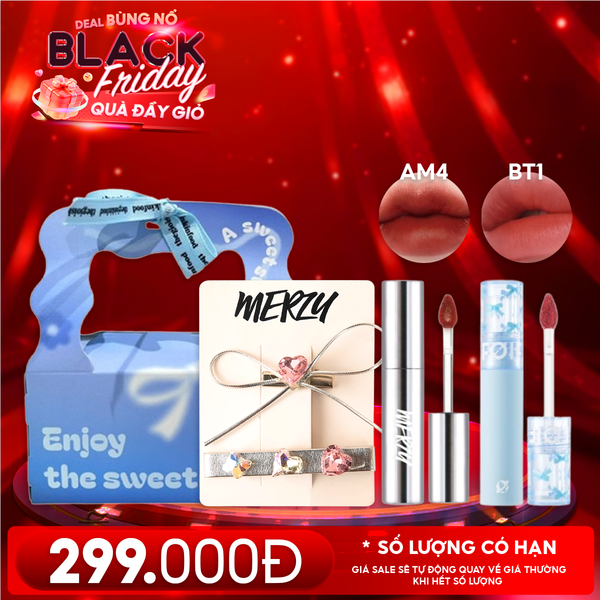  Combo Quà Tặng 20/11: Son Kem Lì Merzy The Glam Mellow Tint + Son Kem Lì FOIF Daily Blur Tint + Kẹp Tóc Merzy + Túi Quà 