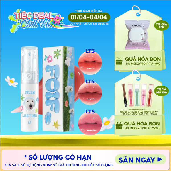  [Teddy Collection] Son Tint Bóng FOIF Thuần Chay, Ẩm Mịn, Căng Bóng Jelly Lasting Tint 3g 