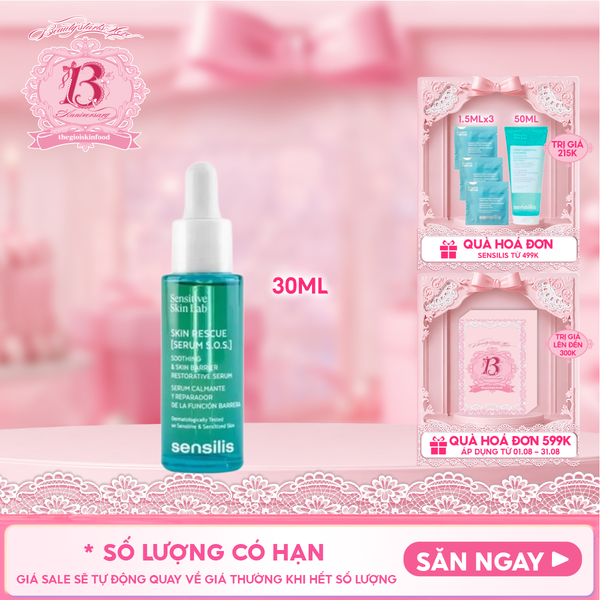  Serum Sensilis Làm Dịu Da, Hỗ Trợ Phục Hồi Da Skin Rescue [Serum S.O.S.] 30ml 