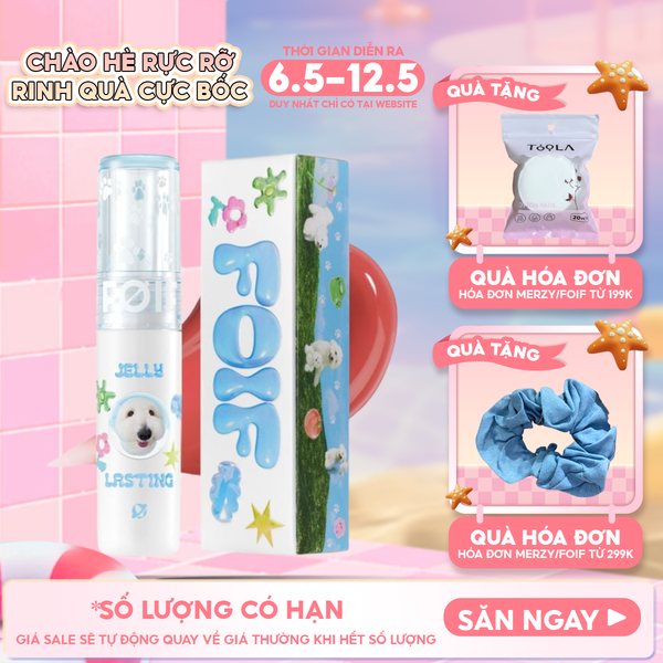  [Teddy Collection] Son Tint Bóng FOIF Thuần Chay, Ẩm Mịn, Căng Bóng Jelly Lasting Tint 3g 
