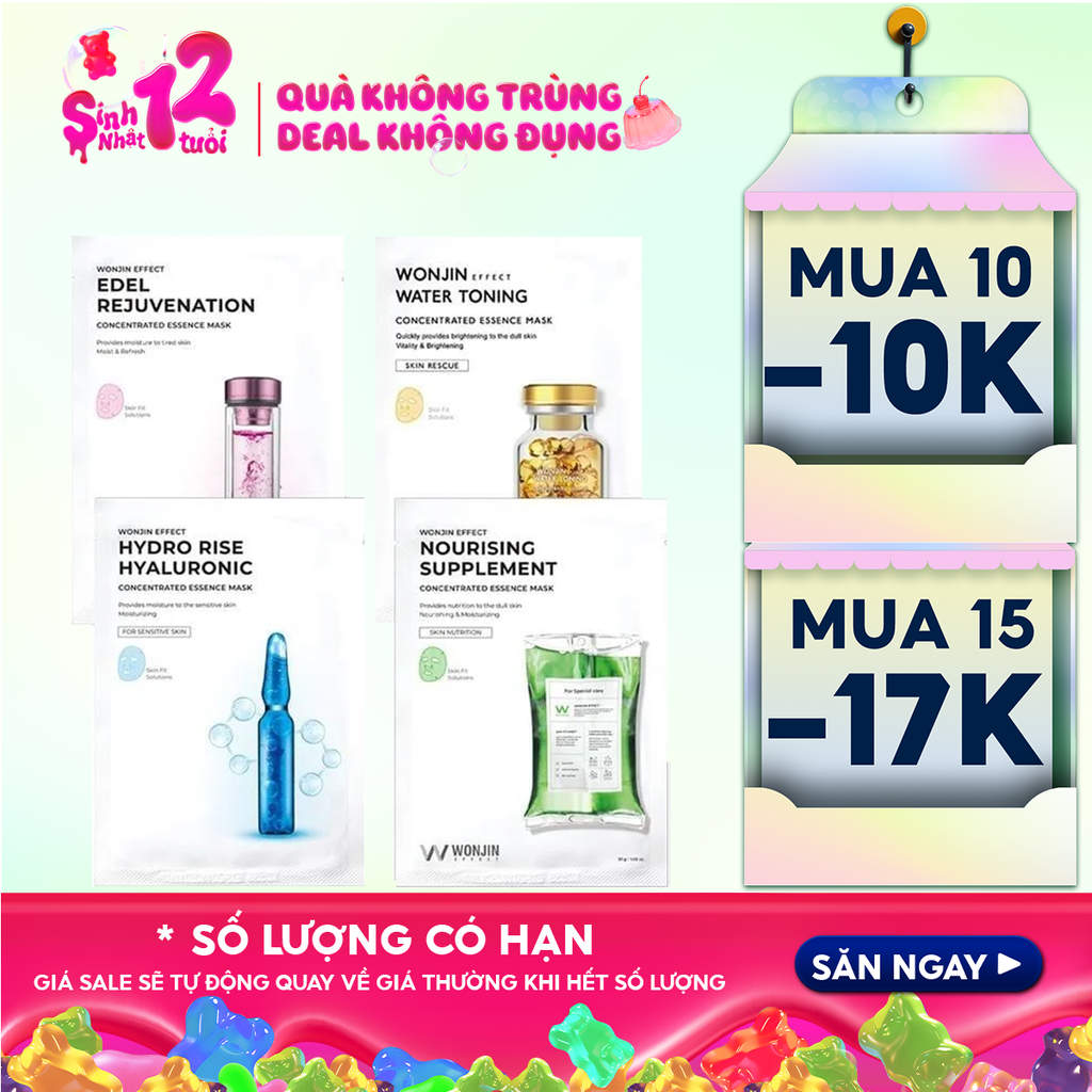 Mặt Nạ Cấp Ẩm, Hỗ Trợ Dưỡng Sáng Wonjin Effect Concentrated Essence Mask
