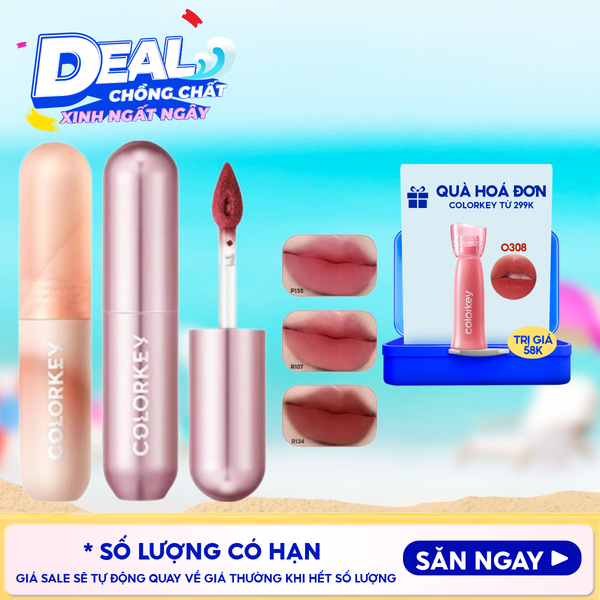  Son Kem Bùn Colorkey Mềm Mịn Như Nhung Mousse Lip Mud Matte 2g 