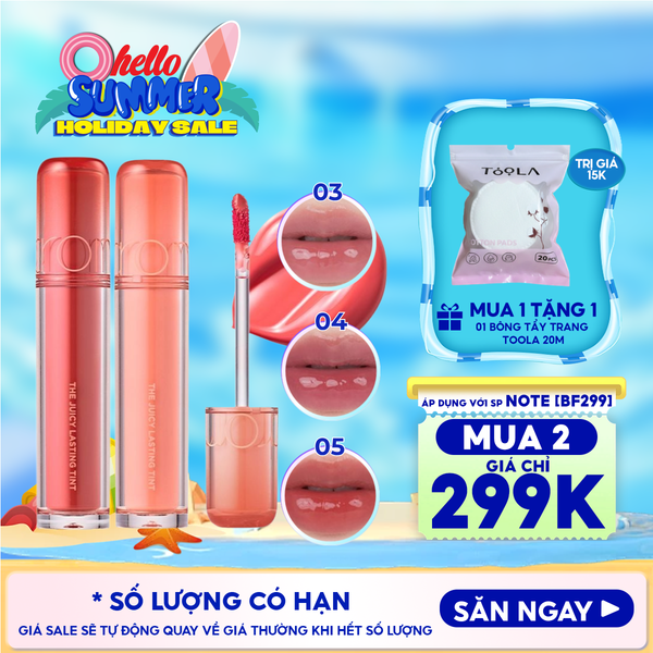  [NEW][Màu 1-39] Son Tint Lì Romand Căng Bóng The Juicy Lasting Tint 