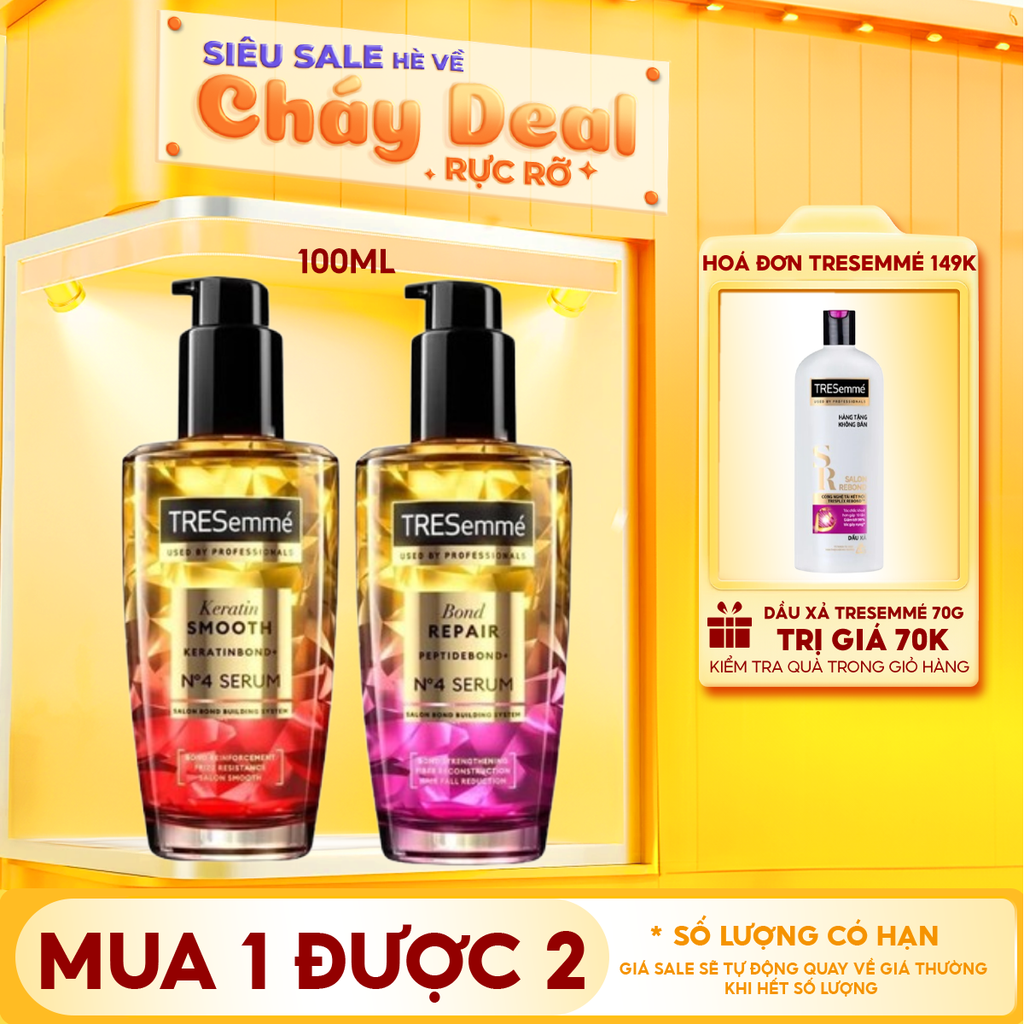 Serum TRESemmé Dưỡng Tóc Vào Nếp Suôn Mượt, Ngăn Gãy Rụng Tóc Serum 100ml