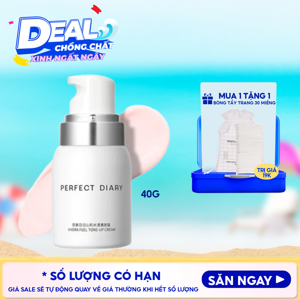  Kem Dưỡng Ẩm Perfect Diary Nâng Tone, Mỏng Nhẹ Hydra Feel Tone-Up Cream 40g 