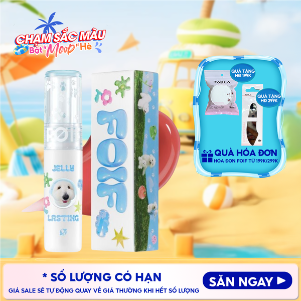  [Teddy Collection] Son Tint Bóng FOIF Thuần Chay, Ẩm Mịn, Căng Bóng Jelly Lasting Tint 3g 