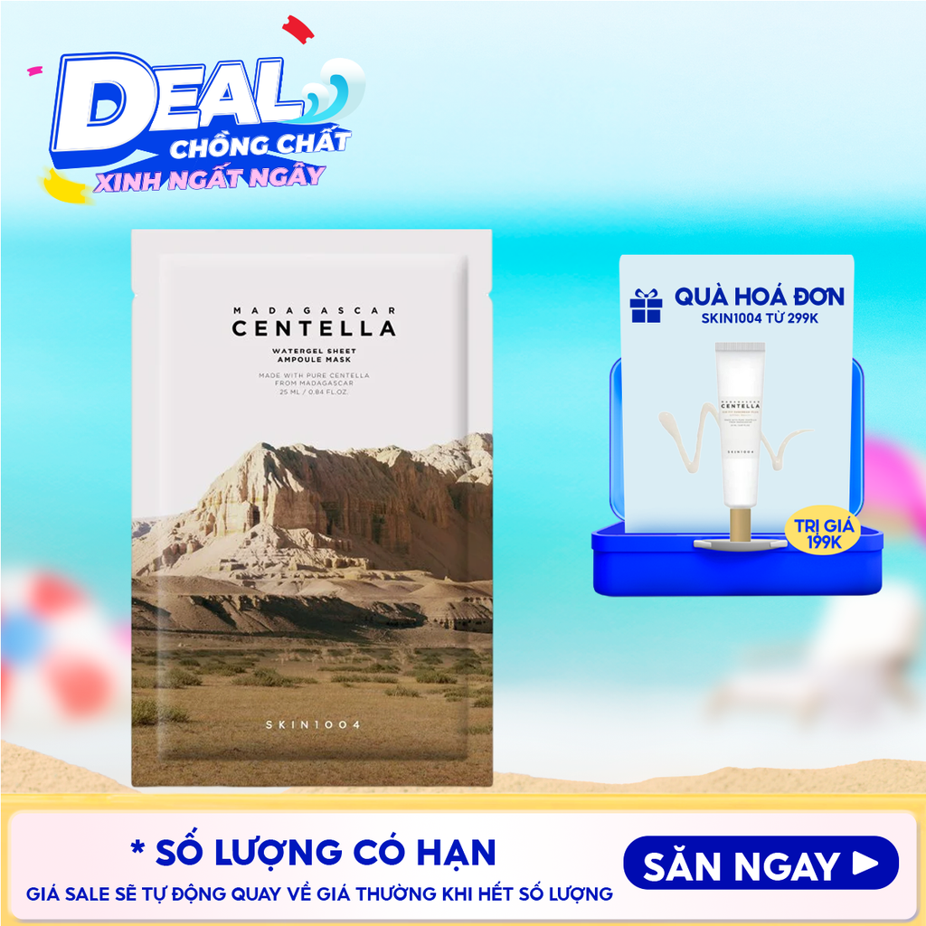 Mặt Nạ Skin1004 Làm Dịu, Dưỡng Ẩm Chiết Xuất Rau Má Madagascar Centella Watergel Sheet Ampoule Mask 25ml