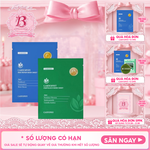 Mặt Nạ Miếng Caryophy Làm Dịu, Hỗ Trợ Phục Hồi Dành Cho Da Dầu Mụn Portulaca Mask Sheet