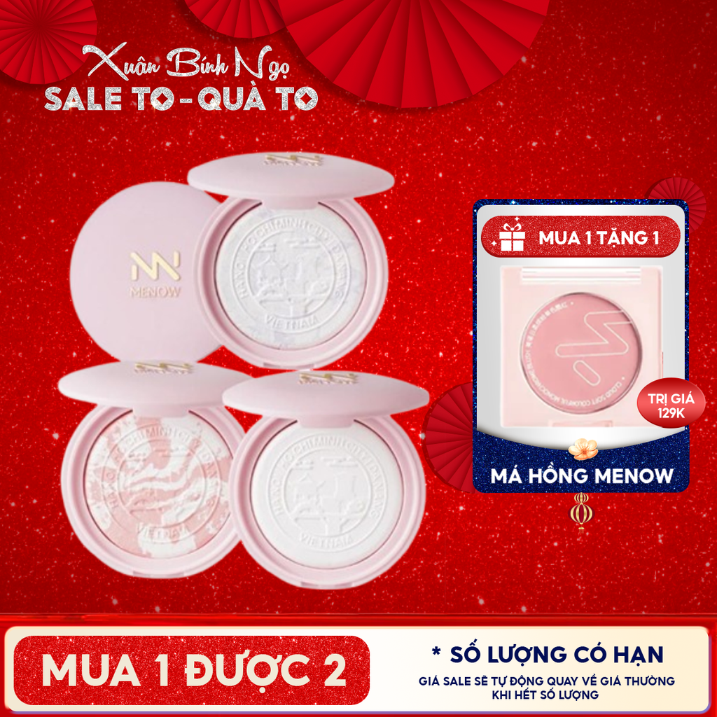 [Vietnam Edition] Phấn Phủ Nén MENOW Mỏng Nhẹ Tự Nhiên Clear Radiant Pressed Powder 7g