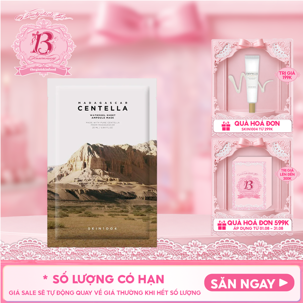  Mặt Nạ Skin1004 Làm Dịu, Dưỡng Ẩm Chiết Xuất Rau Má Madagascar Centella Watergel Sheet Ampoule Mask 25ml 