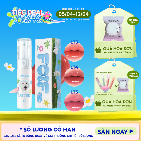  [Teddy Collection] Son Tint Bóng FOIF Thuần Chay, Ẩm Mịn, Căng Bóng Jelly Lasting Tint 3g 