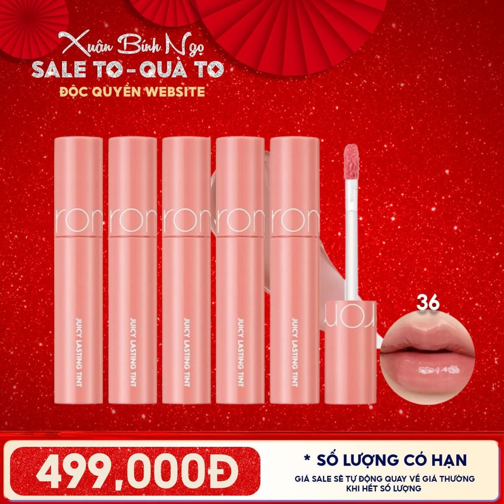 [ĐỘC QUYỀN - COMBO SIÊU HỜI] 5 Son Tint Lì Romand Căng Bóng The Juicy Lasting Tint