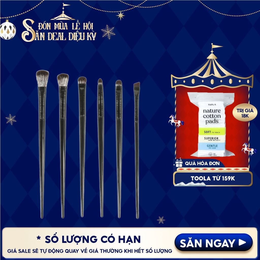[NHẬP KHẨU] Bộ Cọ Trang Điểm Mắt 6 Cây TOOLA - TLA019