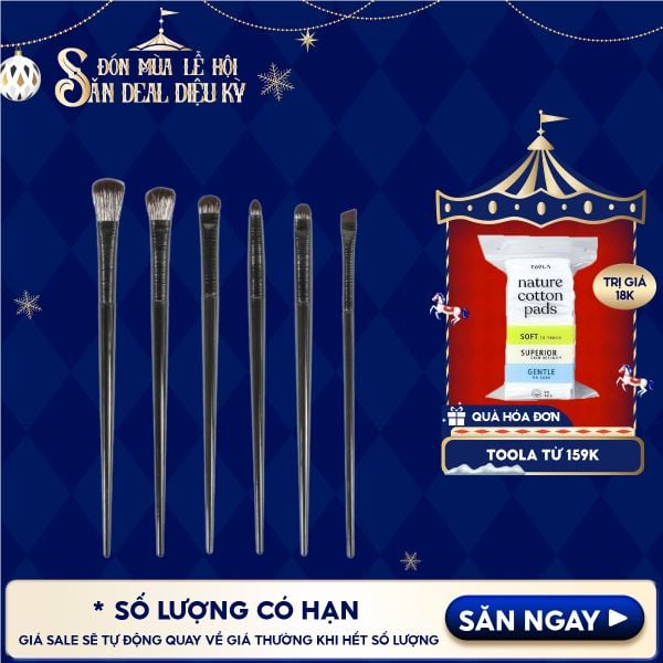  [NHẬP KHẨU] Bộ Cọ Trang Điểm Mắt 6 Cây TOOLA - TLA019 