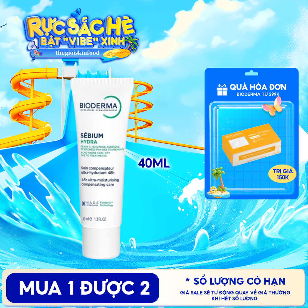 Kem Dưỡng Bioderma Cấp Nước, Làm Dịu Da Cho Da Mụn Sebium Hydra 40ml