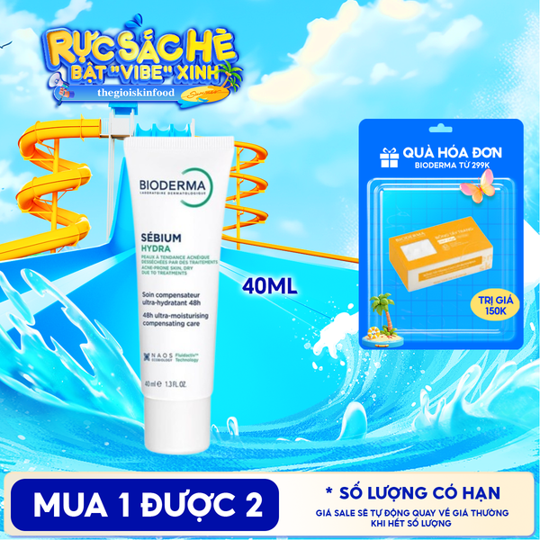  Kem Dưỡng Bioderma Cấp Nước, Làm Dịu Da Cho Da Mụn Sebium Hydra 40ml 