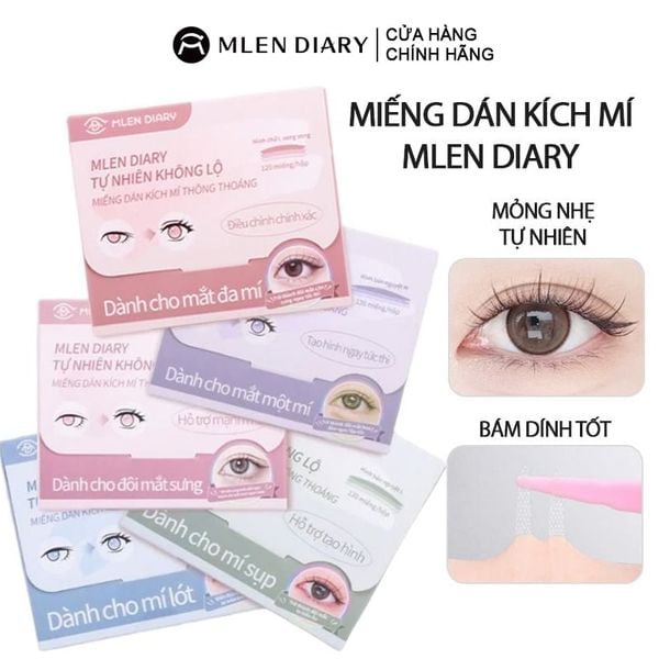  Miếng Dán Kích Mí Mlen Diary Phù Hợp Với Nhiều Dáng Mắt 