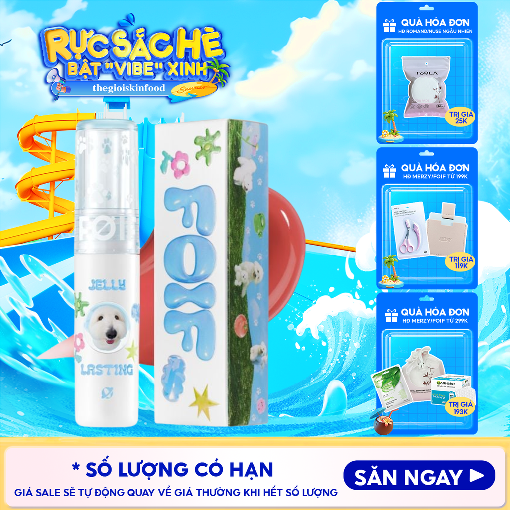 [Teddy Collection] Son Tint Bóng FOIF Thuần Chay, Ẩm Mịn, Căng Bóng Jelly Lasting Tint 3g