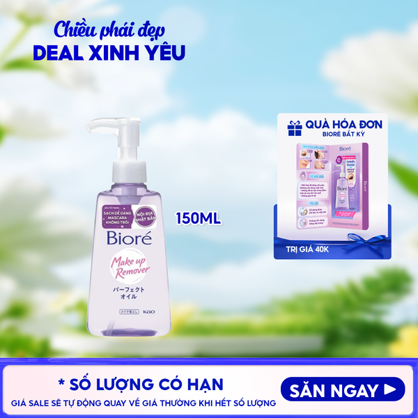  Dầu Tẩy Trang Bioré Giúp Làm Sạch Sâu Make Up Remover Perfect Oil 150ml 