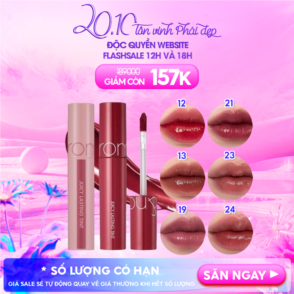 [Màu 1-39] Son Tint Lì Romand Căng Bóng The Juicy Lasting Tint