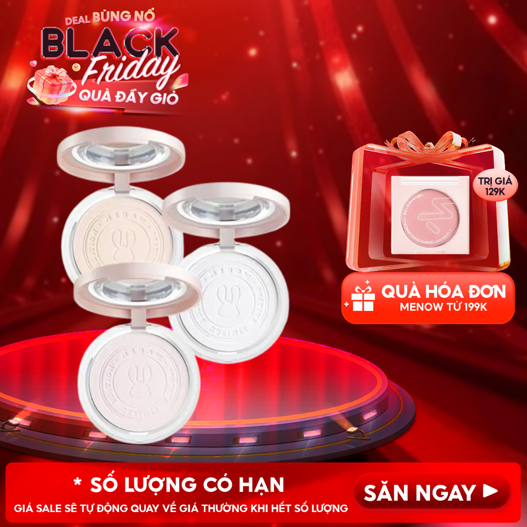 [Vietnam Edition] Phấn Phủ Nén MENOW Kiềm Dầu, Không Thấm Nước Matte Tulle Makeup Powder 8.5g