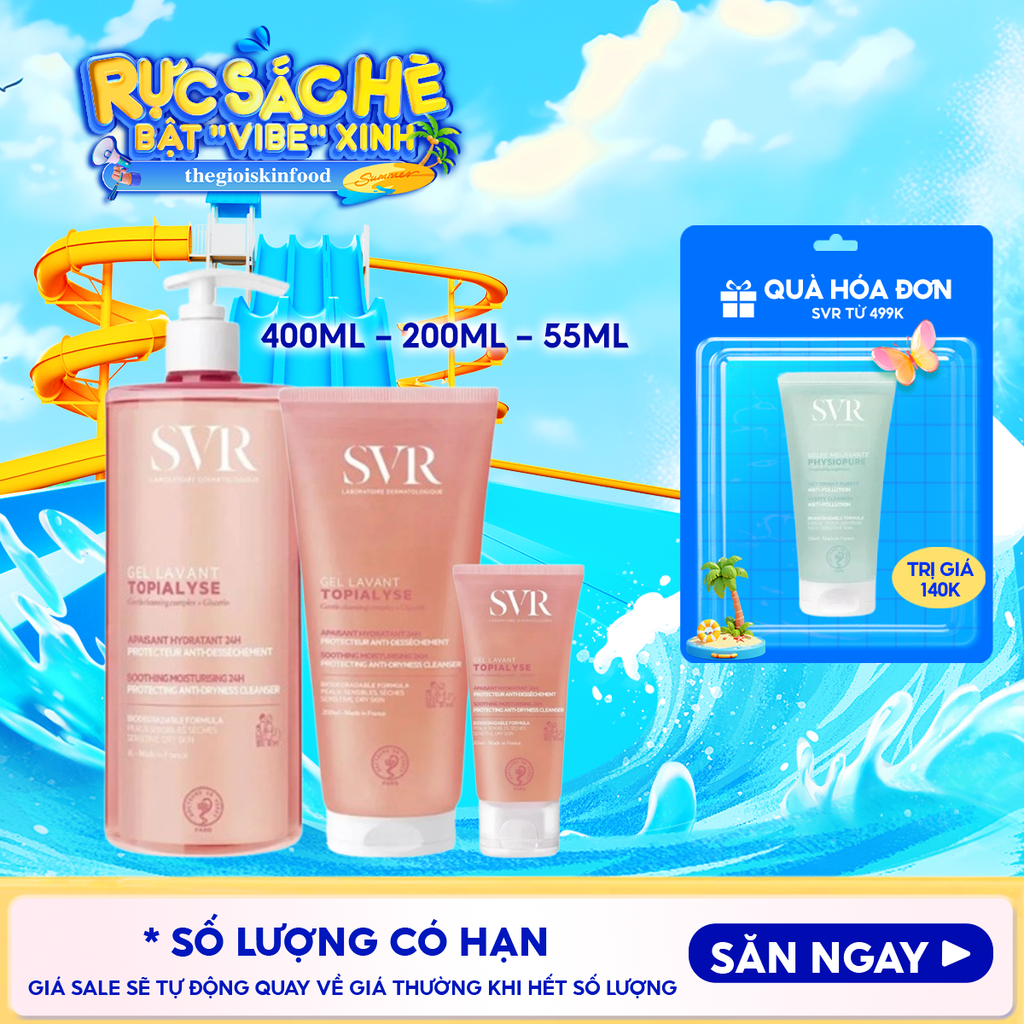 Sữa Rửa Mặt SVR Dạng Gel Không Chứa Xà Phòng Dành Cho Da Khô Topialyse Gel Lavant