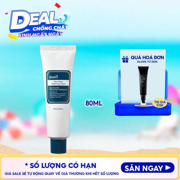  Kem Dưỡng Ẩm Chuyên Sâu Klairs Rich Moist Soothing Cream 80ml 