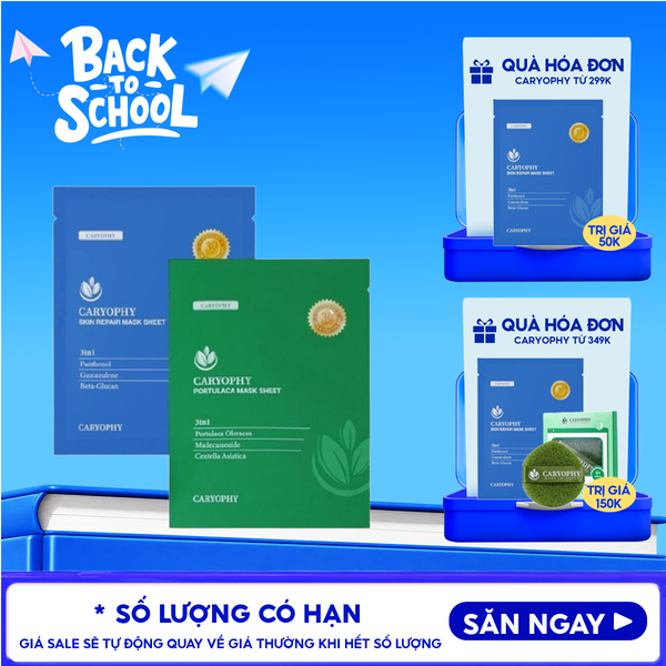  Mặt Nạ Miếng Caryophy Làm Dịu, Hỗ Trợ Phục Hồi Dành Cho Da Dầu Mụn Portulaca Mask Sheet 