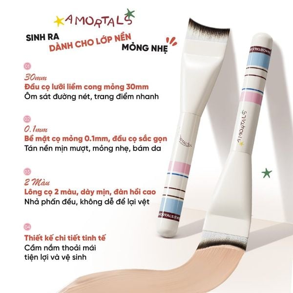  Cọ Tán Nền Hình Lưỡi Liềm Amortals Effortless Application Crescent Foundation Brush 