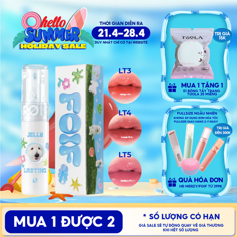[Teddy Collection] Son Tint Bóng FOIF Thuần Chay, Ẩm Mịn, Căng Bóng Jelly Lasting Tint 3g