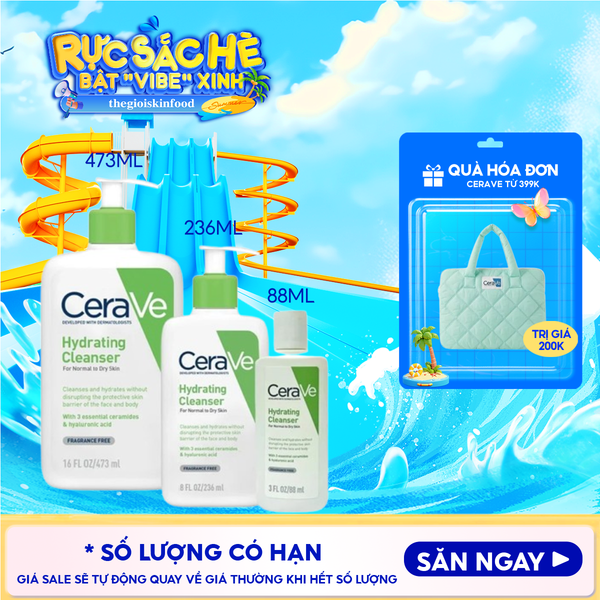  Sữa Rửa Mặt Dạng Kem Cerave Làm Sạch Và Tẩy Trang 2in1 Hydrating Cream-To-Foam Cleanser 