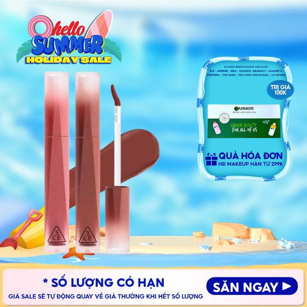  Son Kem Lì 3CE Nhung Lì Velvet Lip Tint Plush 