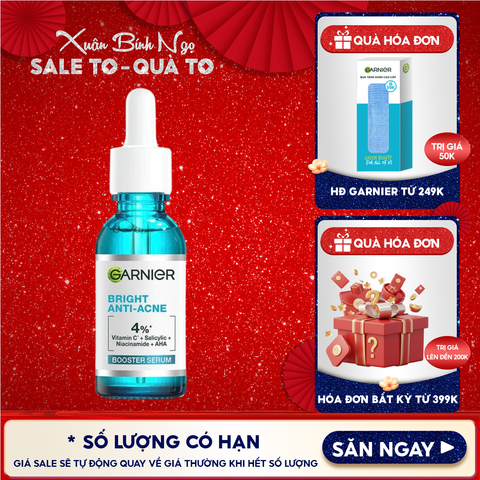 Serum Garnier Tinh Chất Dưỡng Sáng Da, Mờ Thâm Nám Skin Naturals Bright Complete Anti - Acne Booster Serum