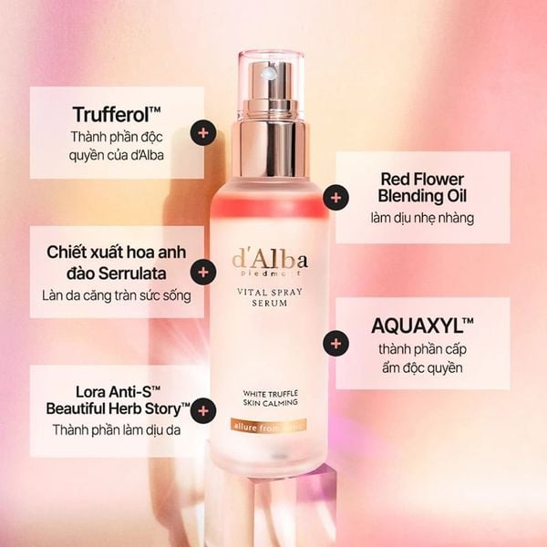  Serum Tinh Chất Dưỡng D'Alba Cấp Ẩm, Làm Dịu Da, Căng Bóng White Truffle Spray Serum 100ml 