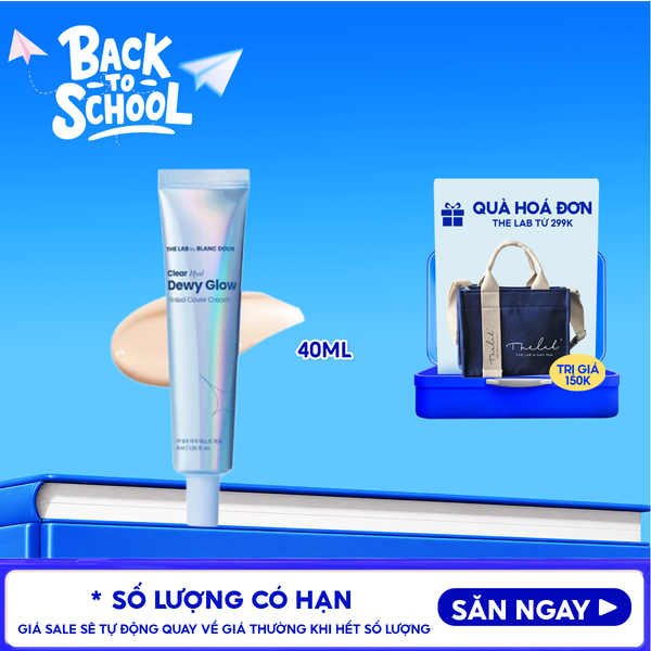  Kem Nền The Lab Che Phủ Tốt, Mỏng Nhẹ Tự Nhiên Clear Hyal Dewy Glow Tinted Cover Cream 40ml 