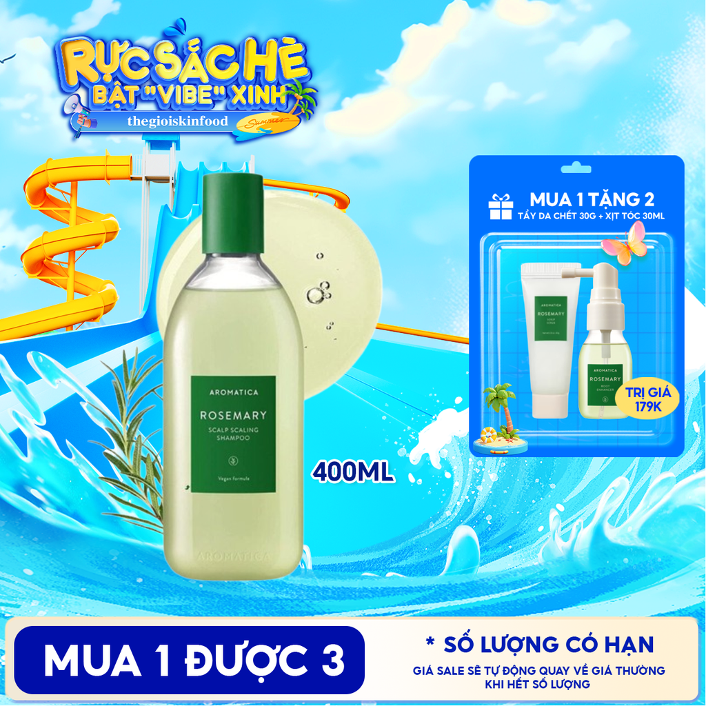 Dầu Gội Aromatica Hương Thảo Hỗ Trợ Ngăn Rụng Tóc Rosemary Scalp Scaling Shampoo